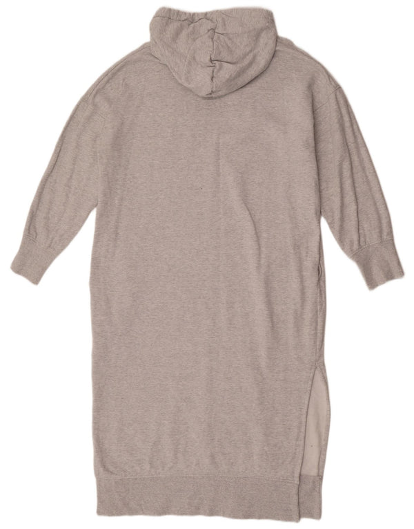 Cos Dame Oversized Hoodie Dress UK 10 Small Grey Flecked Bomuld