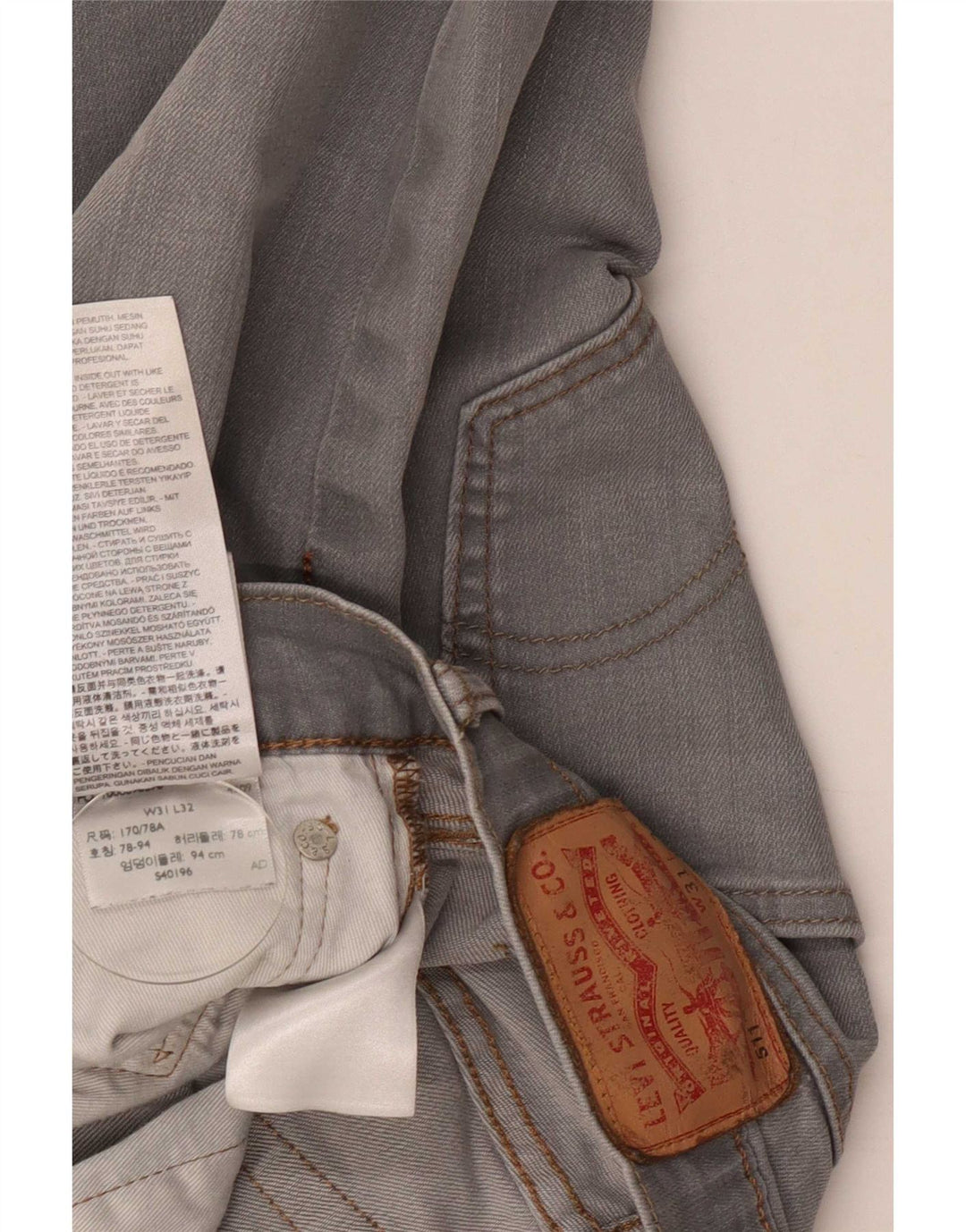Levi's Herre 511 Slim Jeans W31 L27 Grå Bomuld