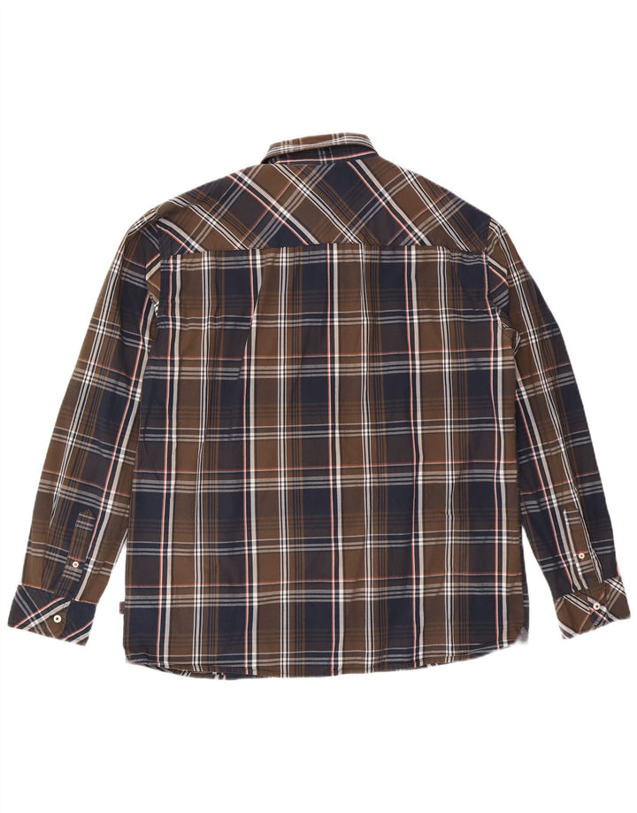 Mustang herre Slim Fit skjorte 2XL brun ternet bomuld