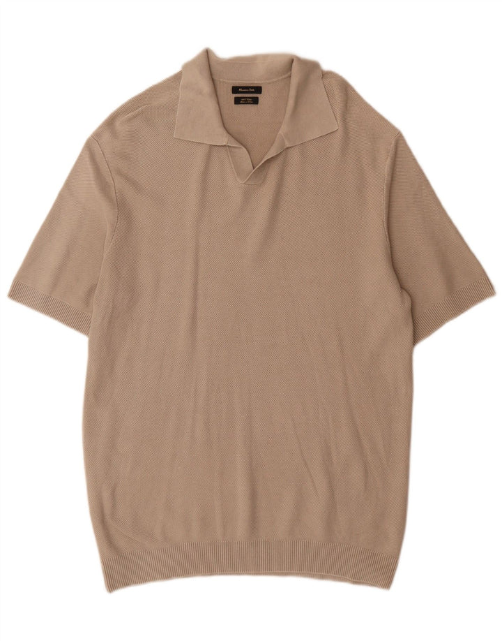 Massimo Dutti Herre Polo Shirt Stor Grå Bomuld