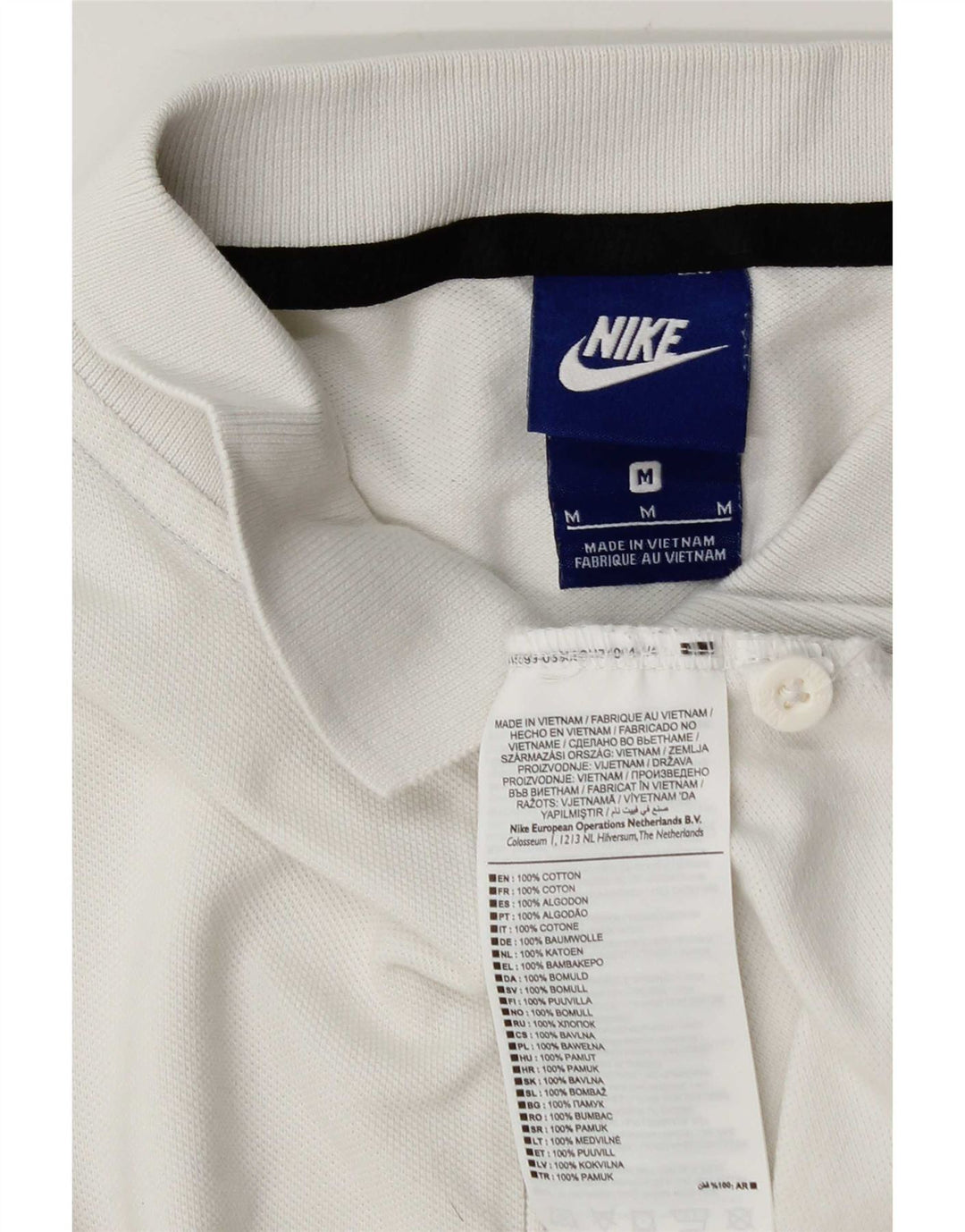 Nike herre poloshirt Medium hvid bomuld