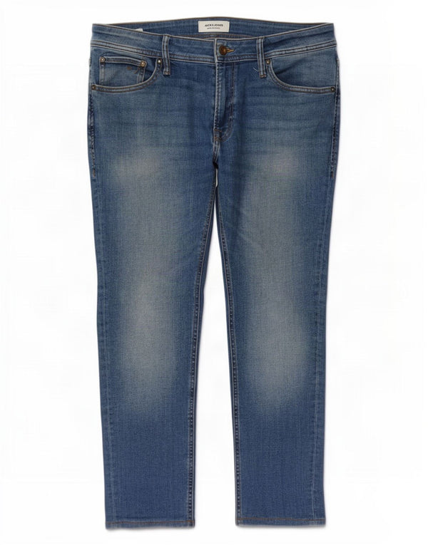 Jack & Jones Herre Cropped Slim Jeans W34 L26 Blå Bomuld
