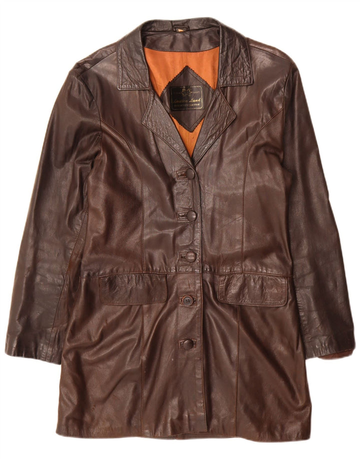 Vintage læderfrakke til kvinder UK 14 Large Brown