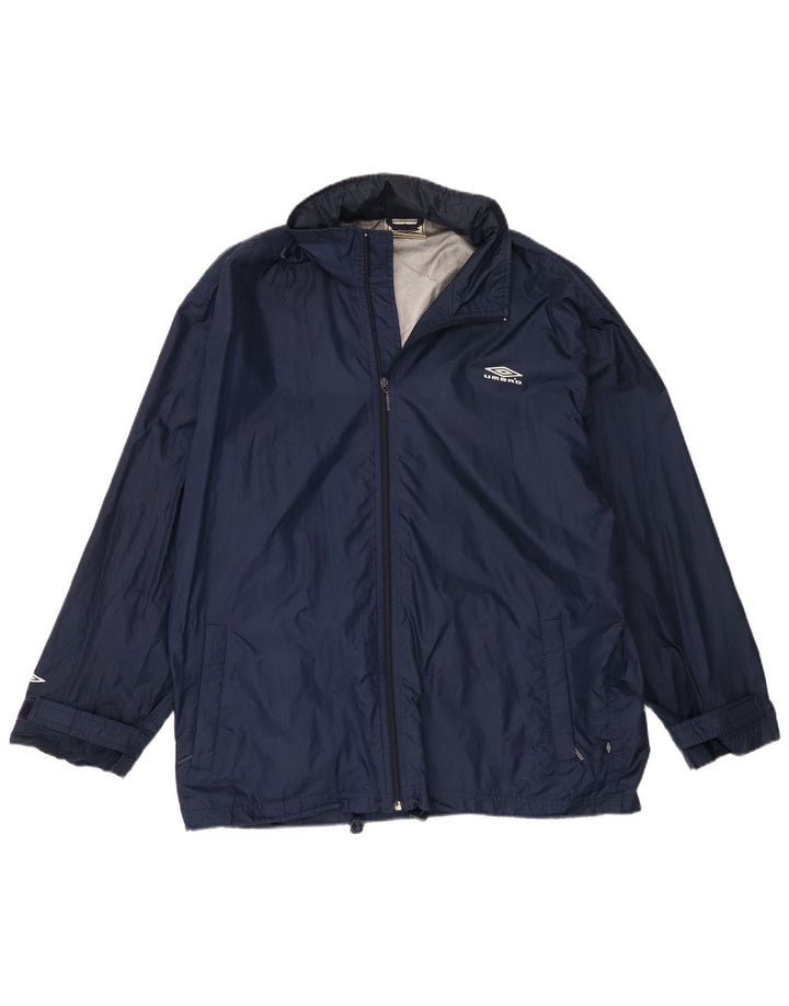 Umbro Regnjakke med hætte til mænd UK 40 Large Navy Blue