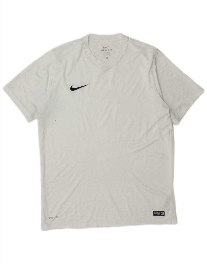 Nike Herre Dri Fit T-Shirt Top XL Hvid Polyester