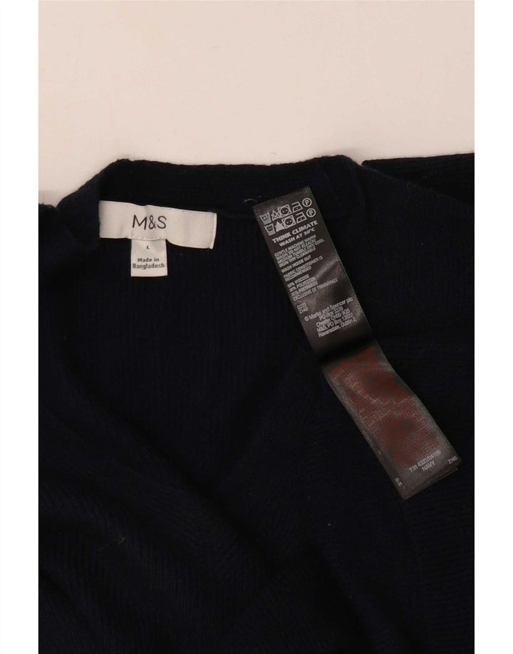 Marks & Spencer Dame V-hals sweater UK 16 Large Black Viscose