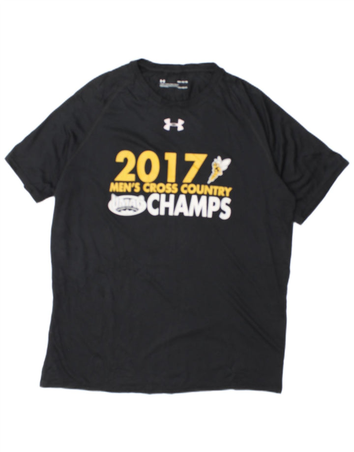 Under Armour Herre Heat Gear Grafisk T-Shirt Top Medium Sort