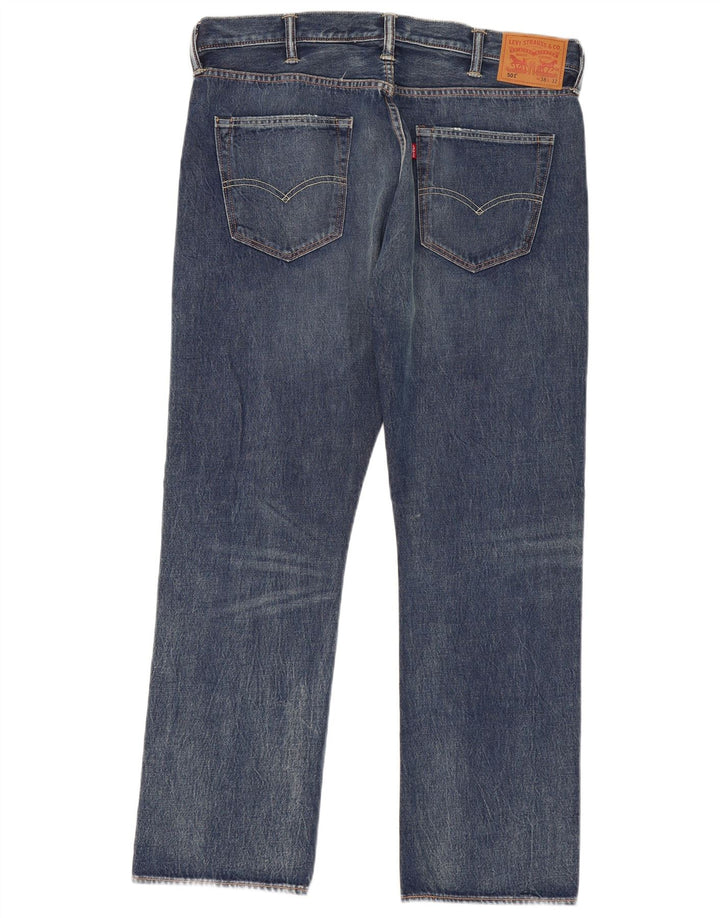 LEVI'S Herre 501 Straight Jeans W38 L32 Blå Bomuld