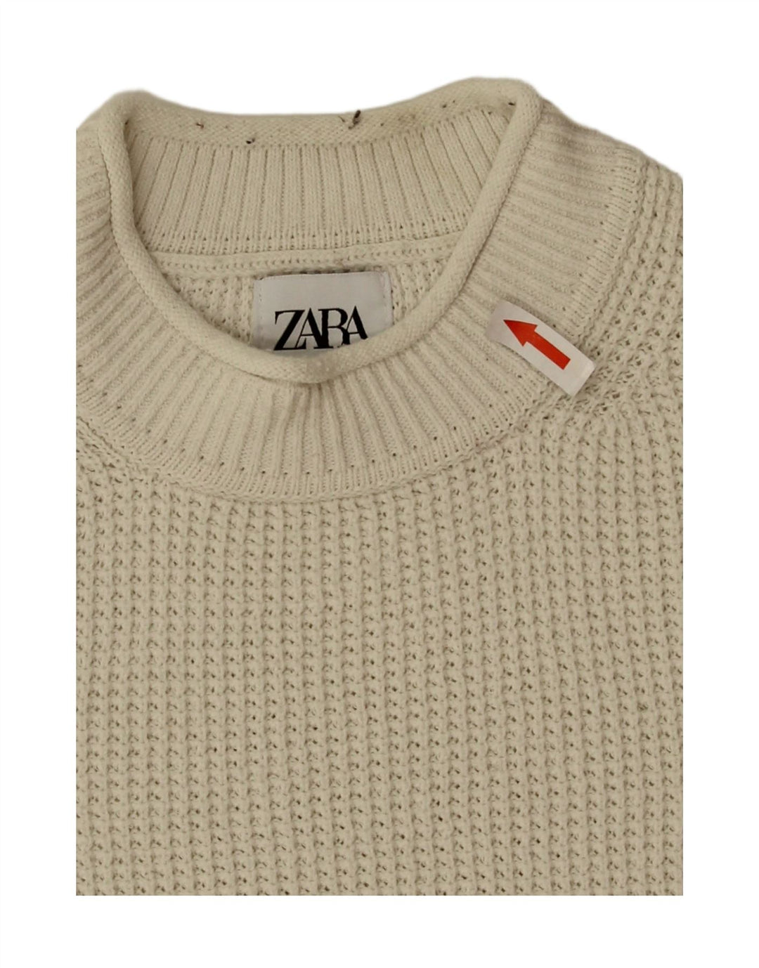 Zara Herre Turtle Neck Jumper Sweater Medium White Bomuld