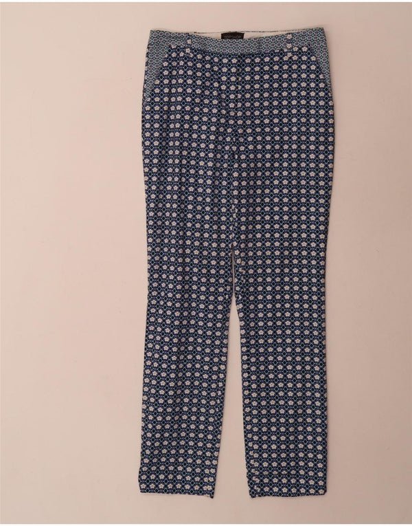 Topshop Dame Slim Fit Chino Bukser UK 8 Small W26 L28 Blue Geometric