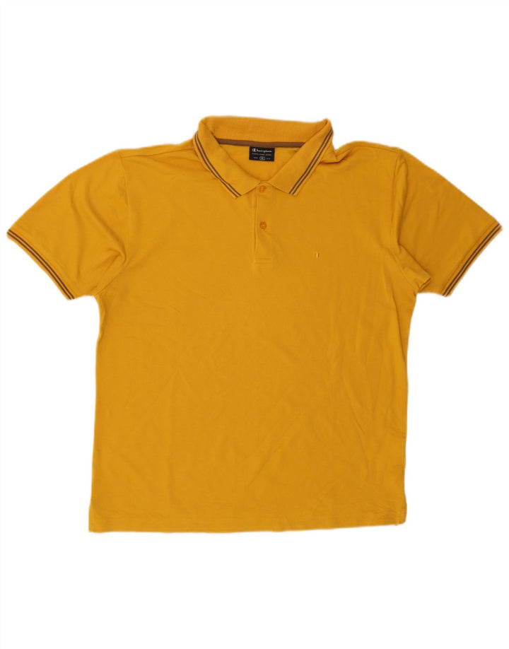 Champion herre poloshirt Medium gul bomuld