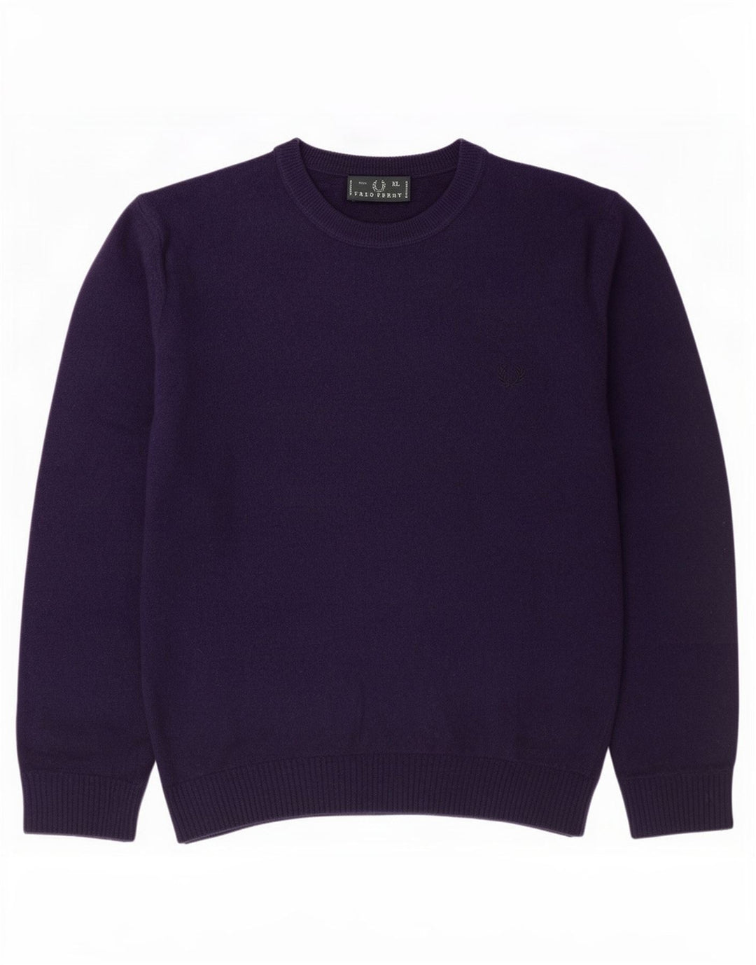 Fred Perry Herre sweater med rund hals XL lilla uld