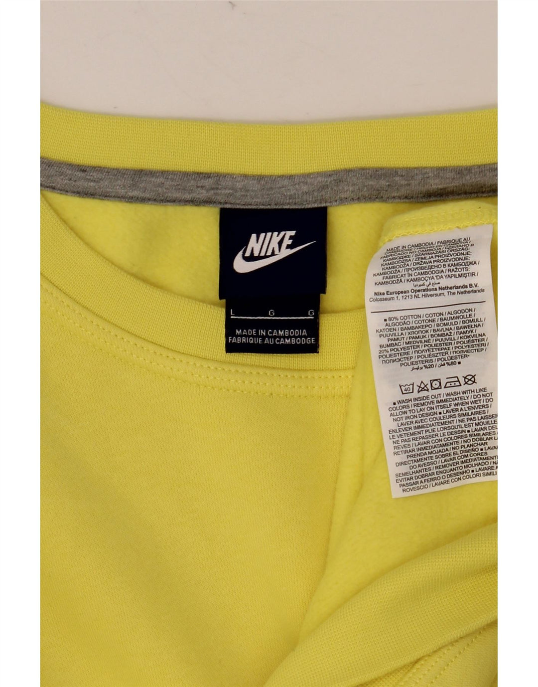 NIKE Sweatshirt til mænd, stor gul bomuld