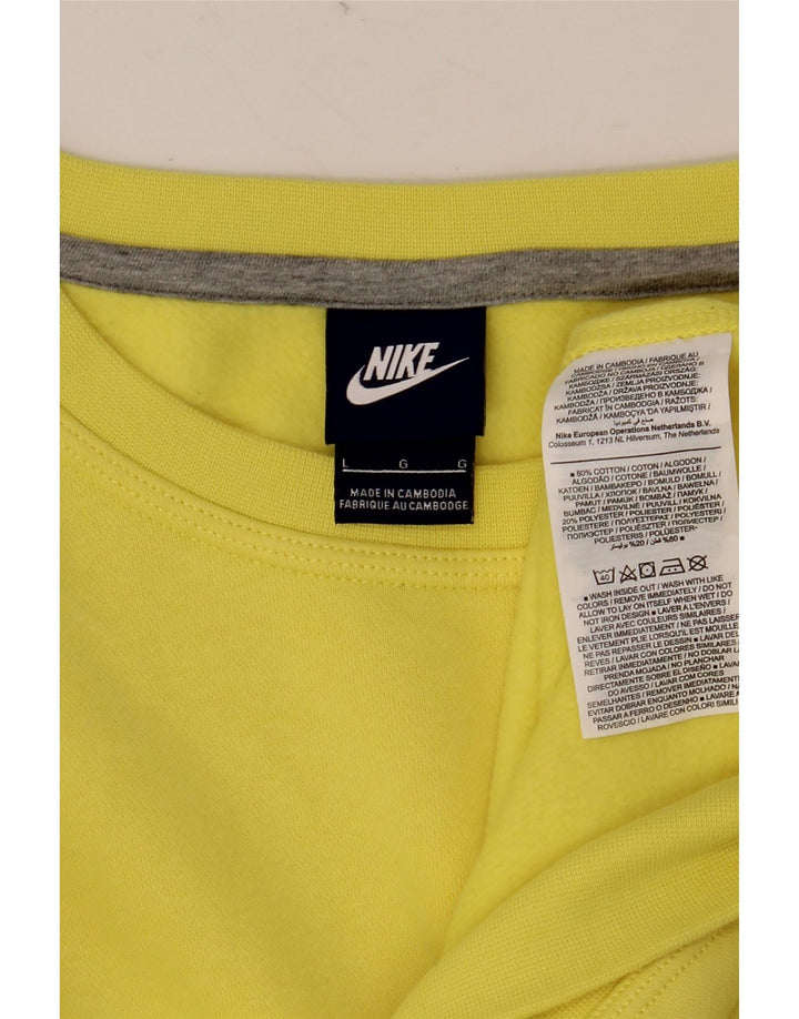 NIKE Sweatshirt til mænd, stor gul bomuld