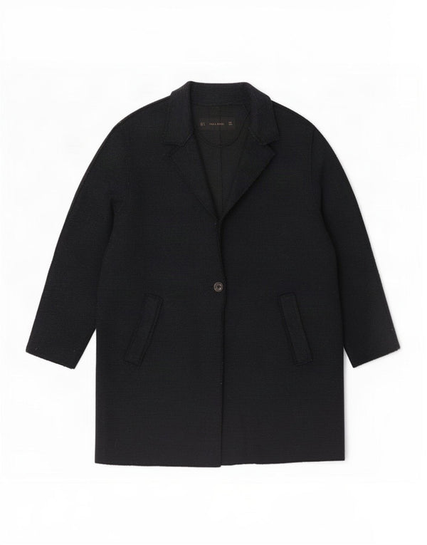 Zara Dame Overfrakke UK 16 Large Navy Blue
