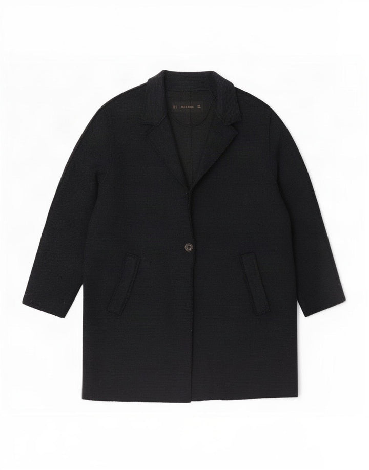 Zara Dame Overfrakke UK 16 Large Navy Blue