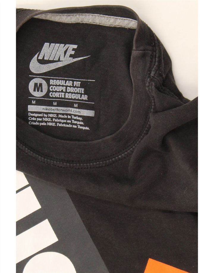 NIKE Mens Regular Fit Graphic T-Shirt Top Medium Black Cotton Vintage Nike and Second-Hand Nike from Messina Hembry 