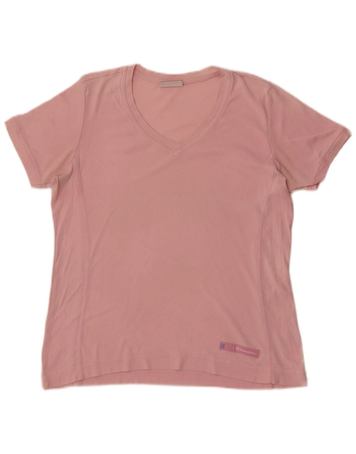 Champion Dame T-Shirt Top UK 14 Medium Pink Bomuld
