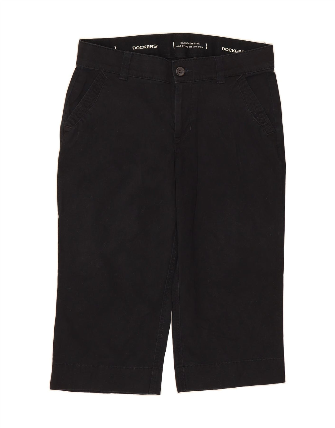 DOCKERS Womens Straight Capri Trousers US 8 Medium W32 L17 Black Cotton Vintage Dockers and Second-Hand Dockers from Messina Hembry 