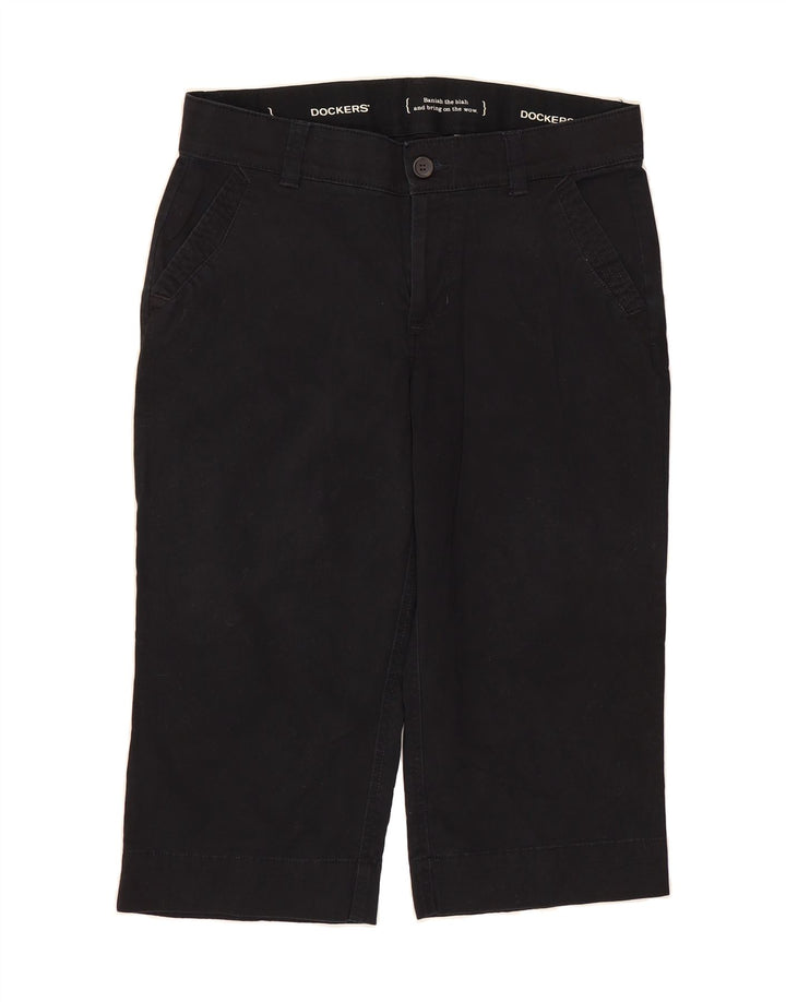 DOCKERS Womens Straight Capri Trousers US 8 Medium W32 L17 Black Cotton Vintage Dockers and Second-Hand Dockers from Messina Hembry 
