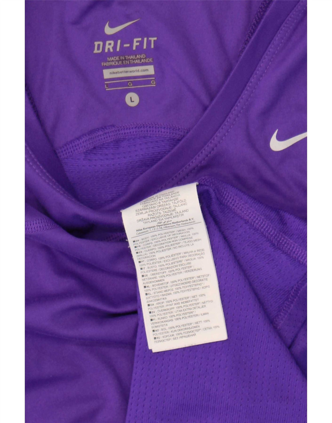 Nike Dame Dri Fit Vest Top UK 14 Large Purple Polyester