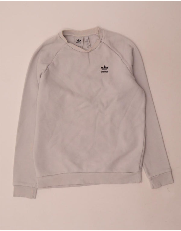 ADIDAS Mens Sweatshirt Jumper Small White Cotton