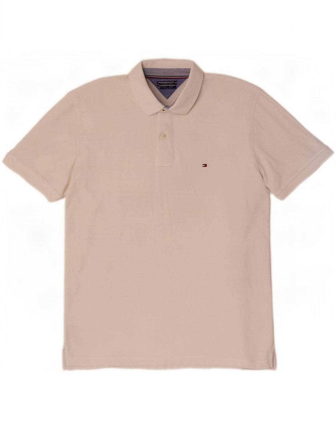 Tommy Hilfiger Herre Regular Fit Polo Shirt 2XL Hvid Bomuld