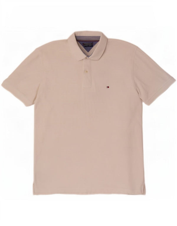 Tommy Hilfiger Herre Regular Fit Polo Shirt 2XL Hvid Bomuld