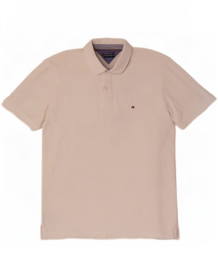 Tommy Hilfiger Herre Regular Fit Polo Shirt 2XL Hvid Bomuld