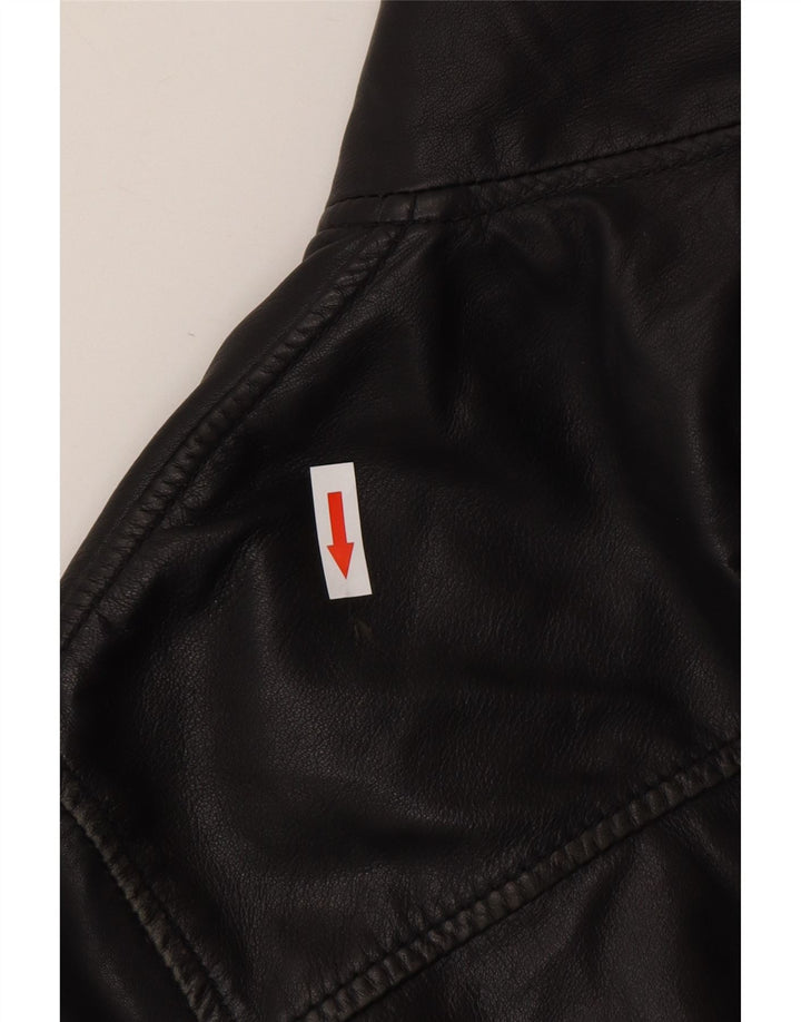 Vintage Bomber læderjakke til mænd IT 50 Stor sort læder