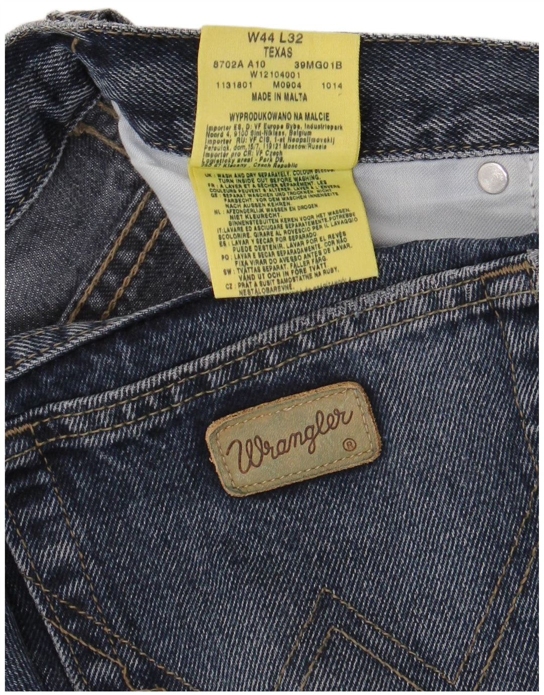 Wrangler Herre Texas Straight Jeans W44 L28 Marineblå Bomuld