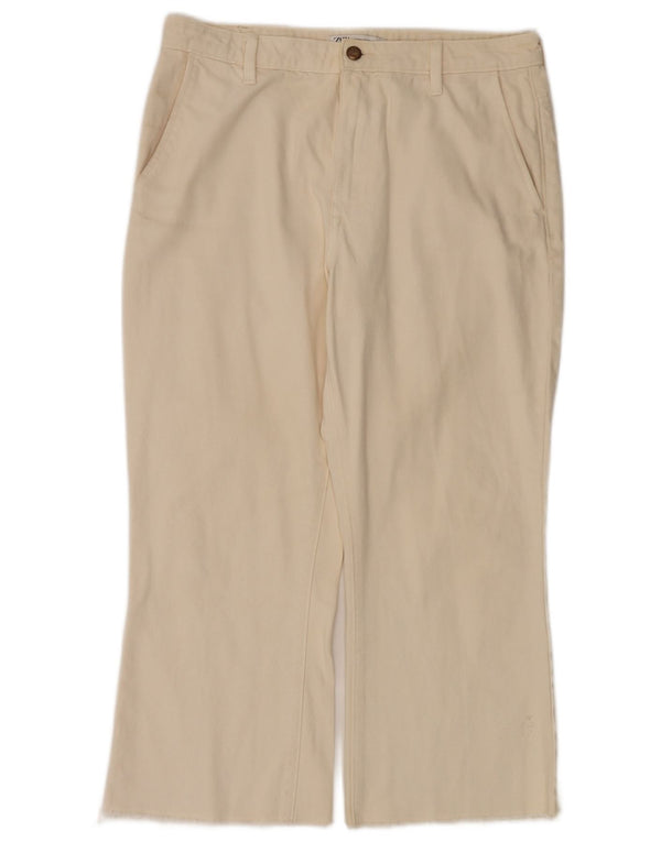 Zara Womens Crop Cropped Jeans EU 42 Large W34 L25 Off White