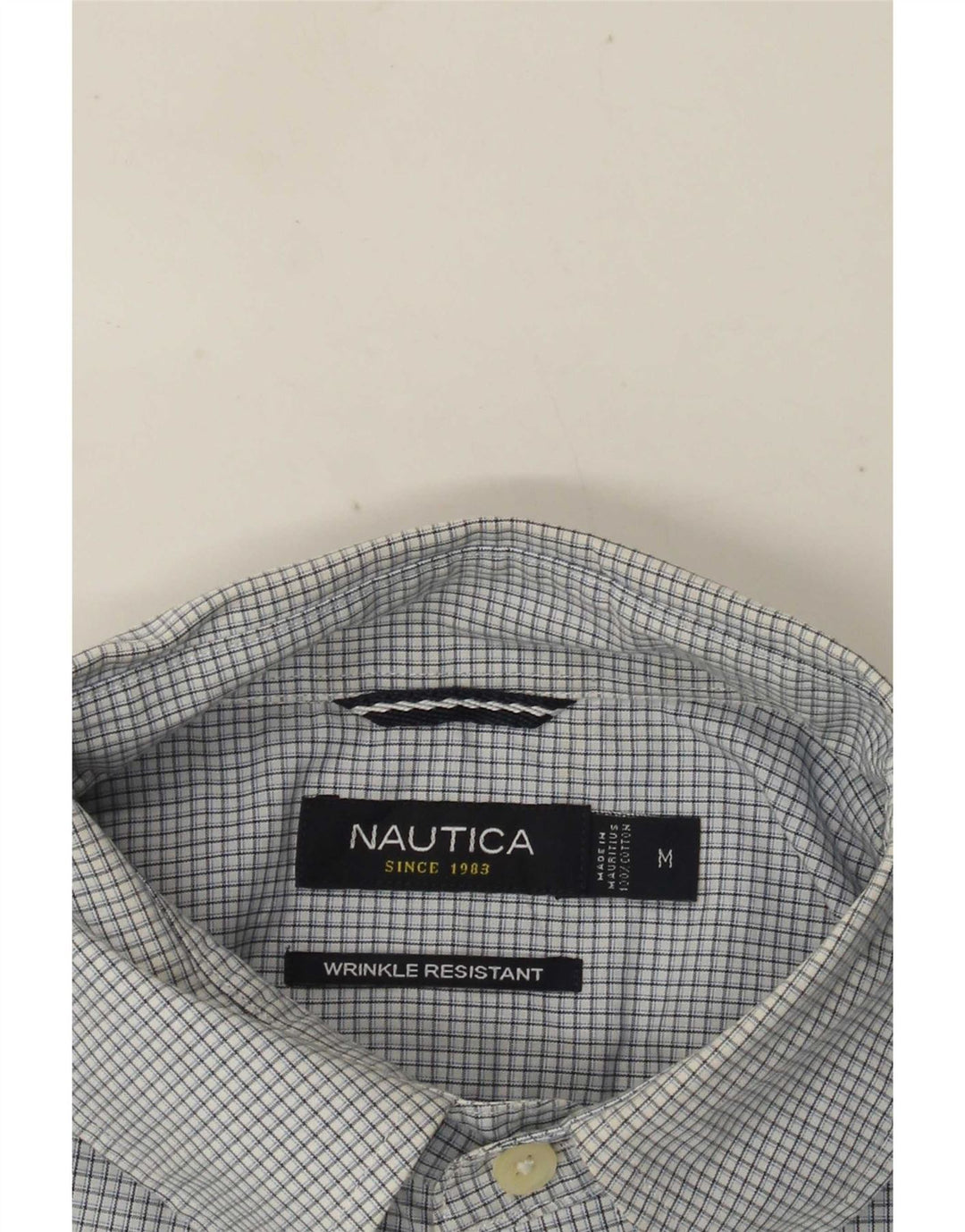 Nautica Herreskjorte Medium Blue Gingham Cotton