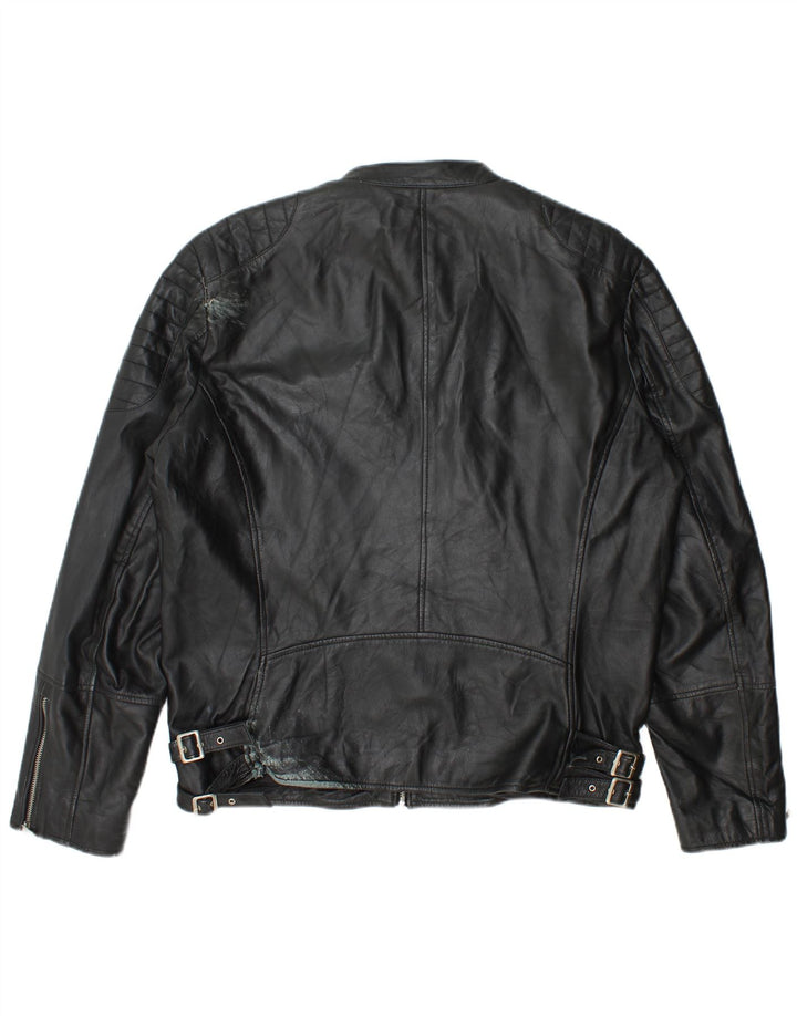 Conbipel Herre Læder Biker Jacket IT 54 XL Sort Læder