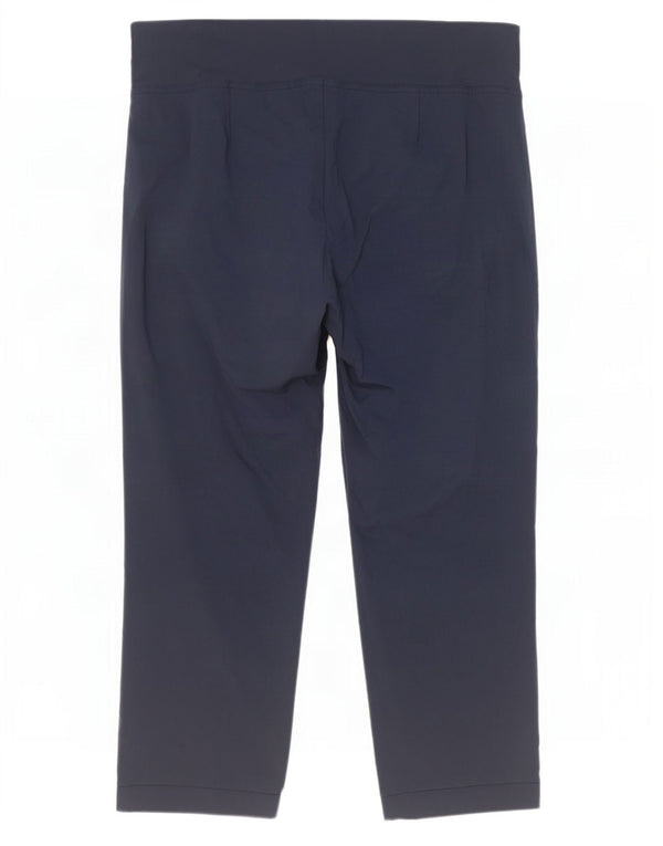 Marks & Spencer Dame Autograph Tapered Cropped Trousers W36 L25 Navy Blue