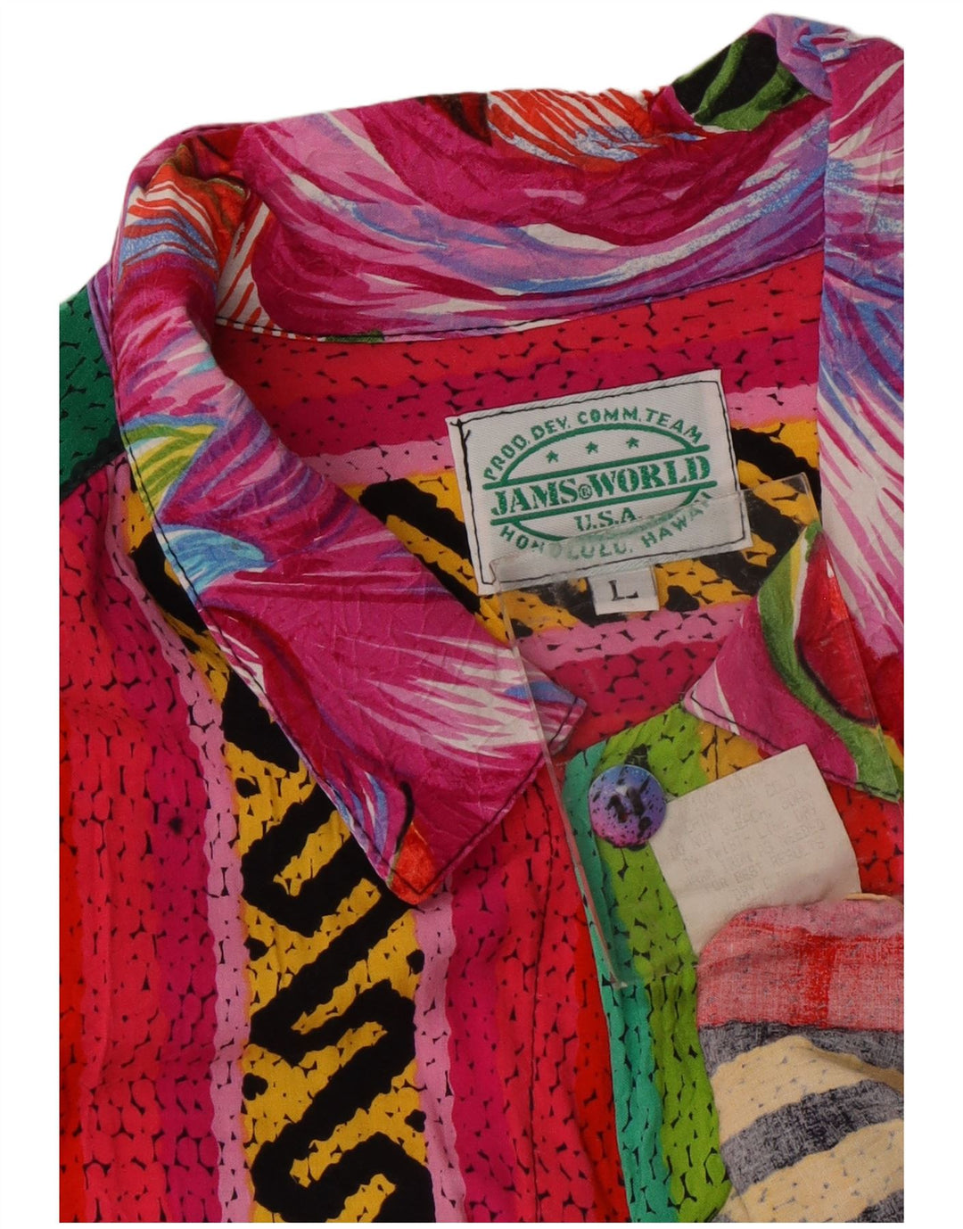 JAMS WORLD Kortærmet herreskjorte Stor flerfarvet stribet Rayon