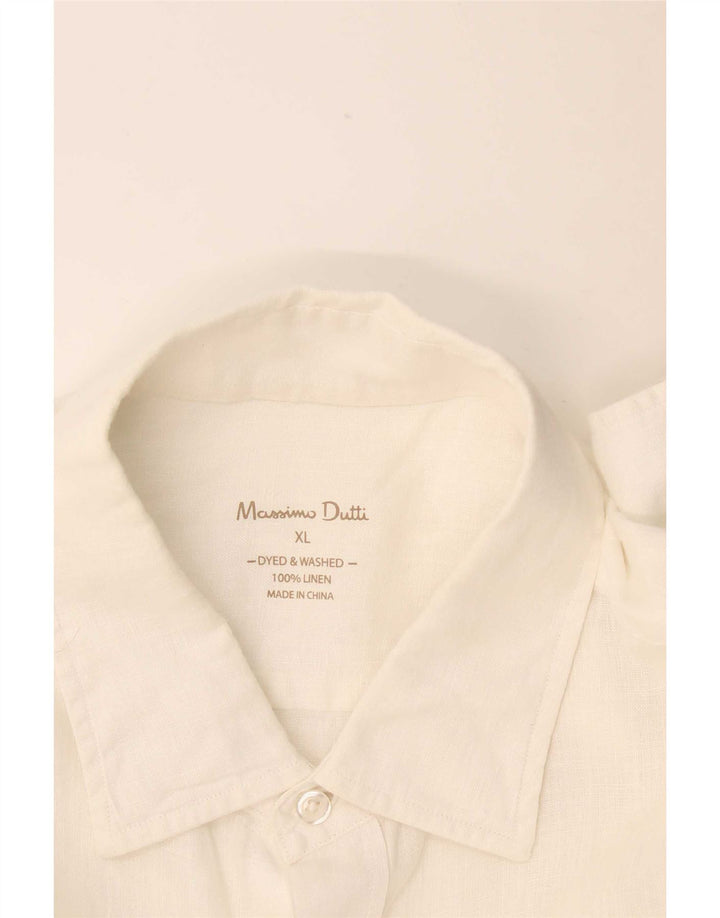 Massimo Dutti Herreskjorte XL Hvid Linned