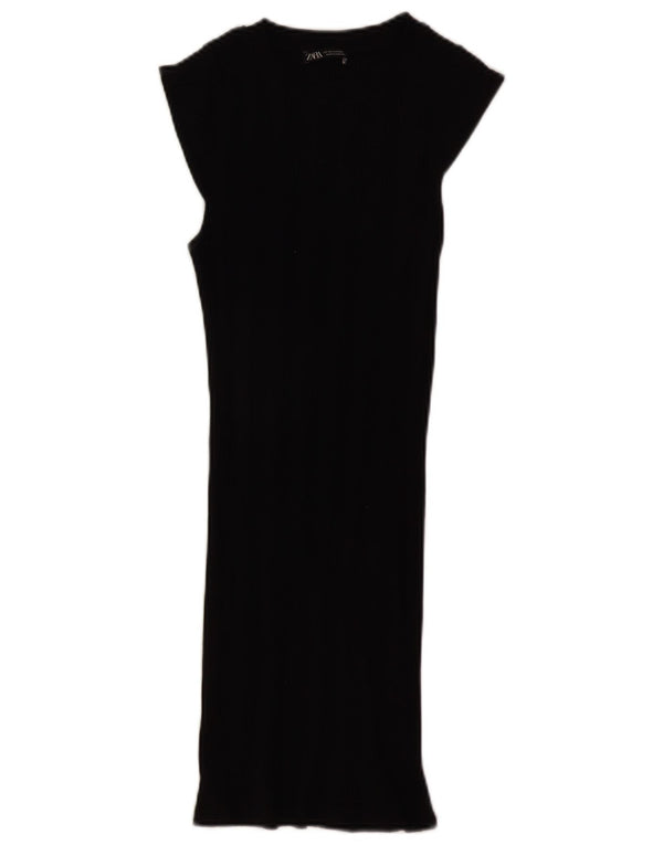 Zara Kortærmede Bodycon Kjole til kvinder UK 4 XS Sort