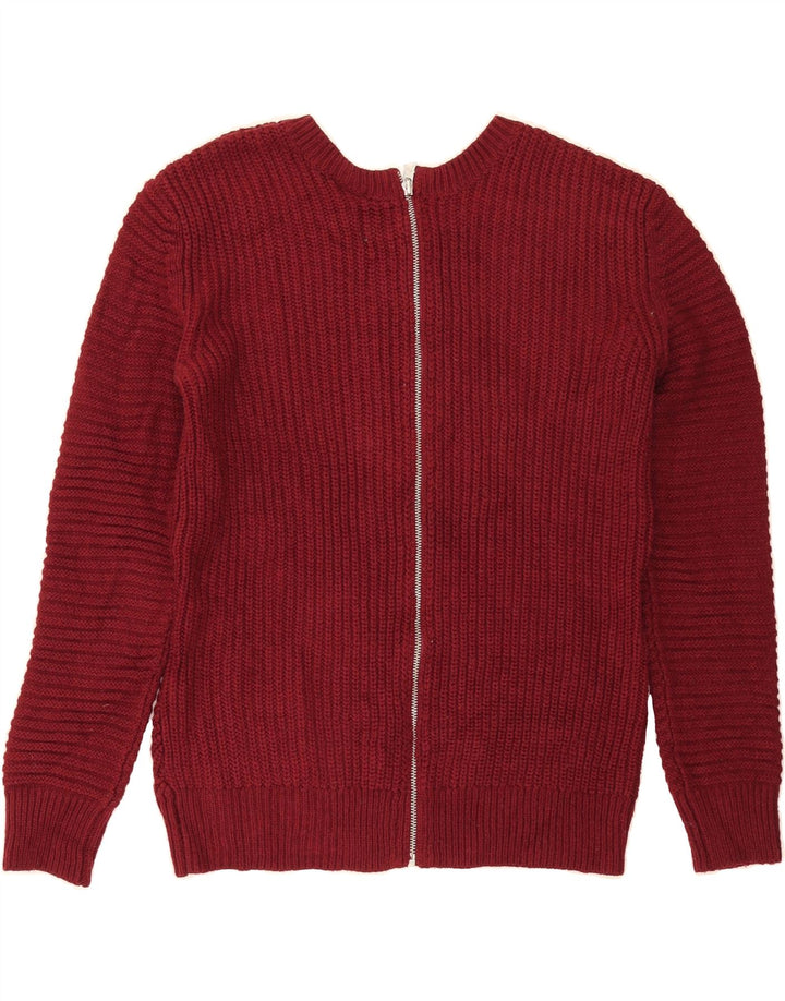 ANIMAL Womens Cardigan Sweater UK 10 Small  Maroon Acrylic Vintage Animal and Second-Hand Animal from Messina Hembry 