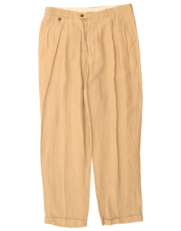 Massimo Dutti Herre Pegged Chino Bukser EU 44 Large W34 L32 Beige Linen