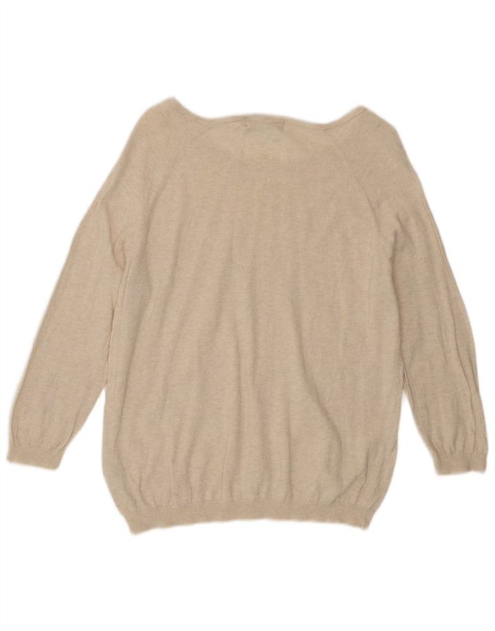Marks & Spencer Dame Boat Neck Jumper Sweater UK 16 Large Beige