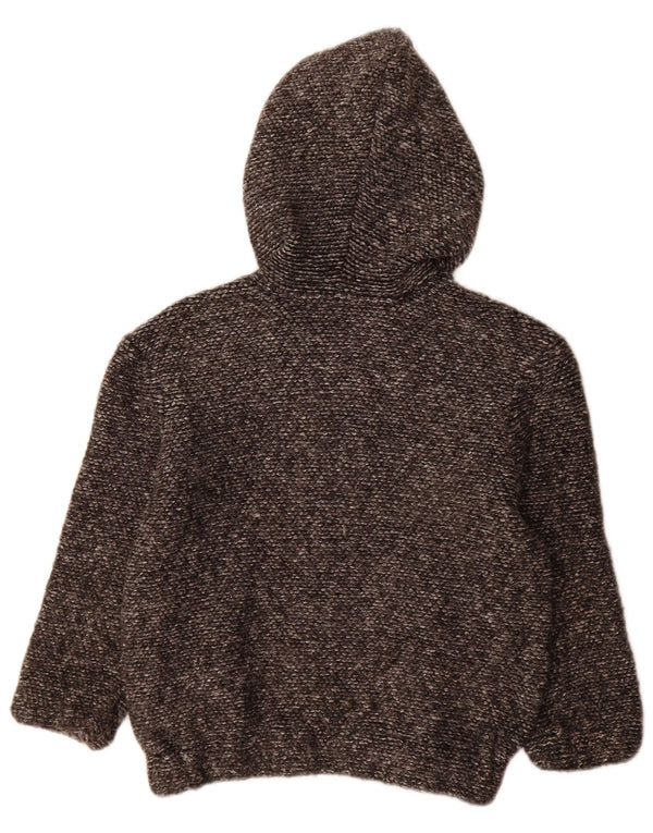 Zara Pige Hætte Cardigan Sweater 6-7 År Grå Akryl