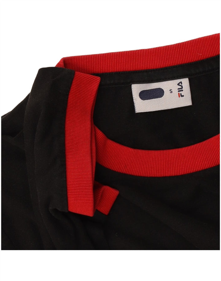 Fila Herre T-Shirt Top Lille Sort Colourblock Bomuld