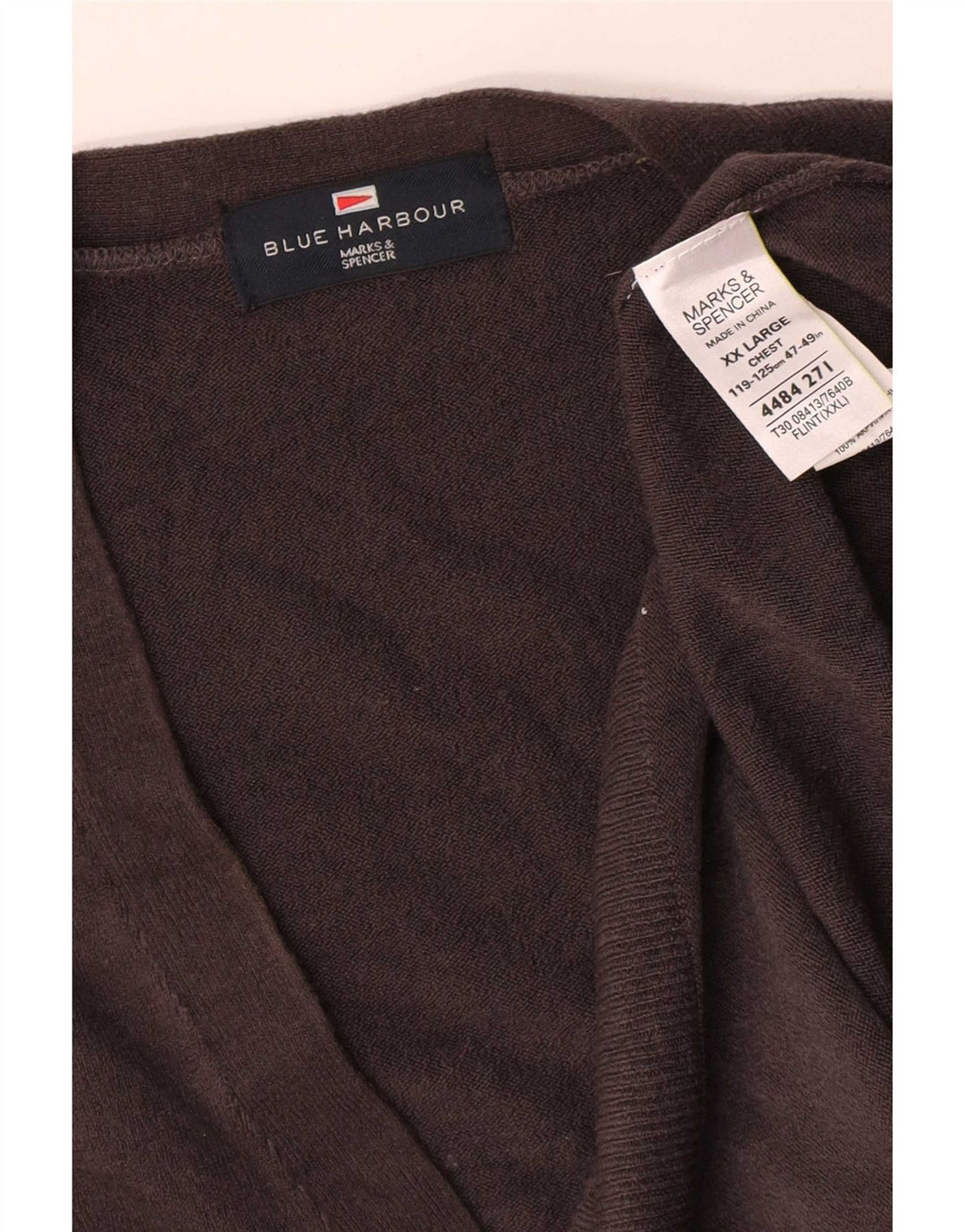 Marks & Spencer Herre Blue Harbor Cardigan Sweater 2XL Grå Akryl