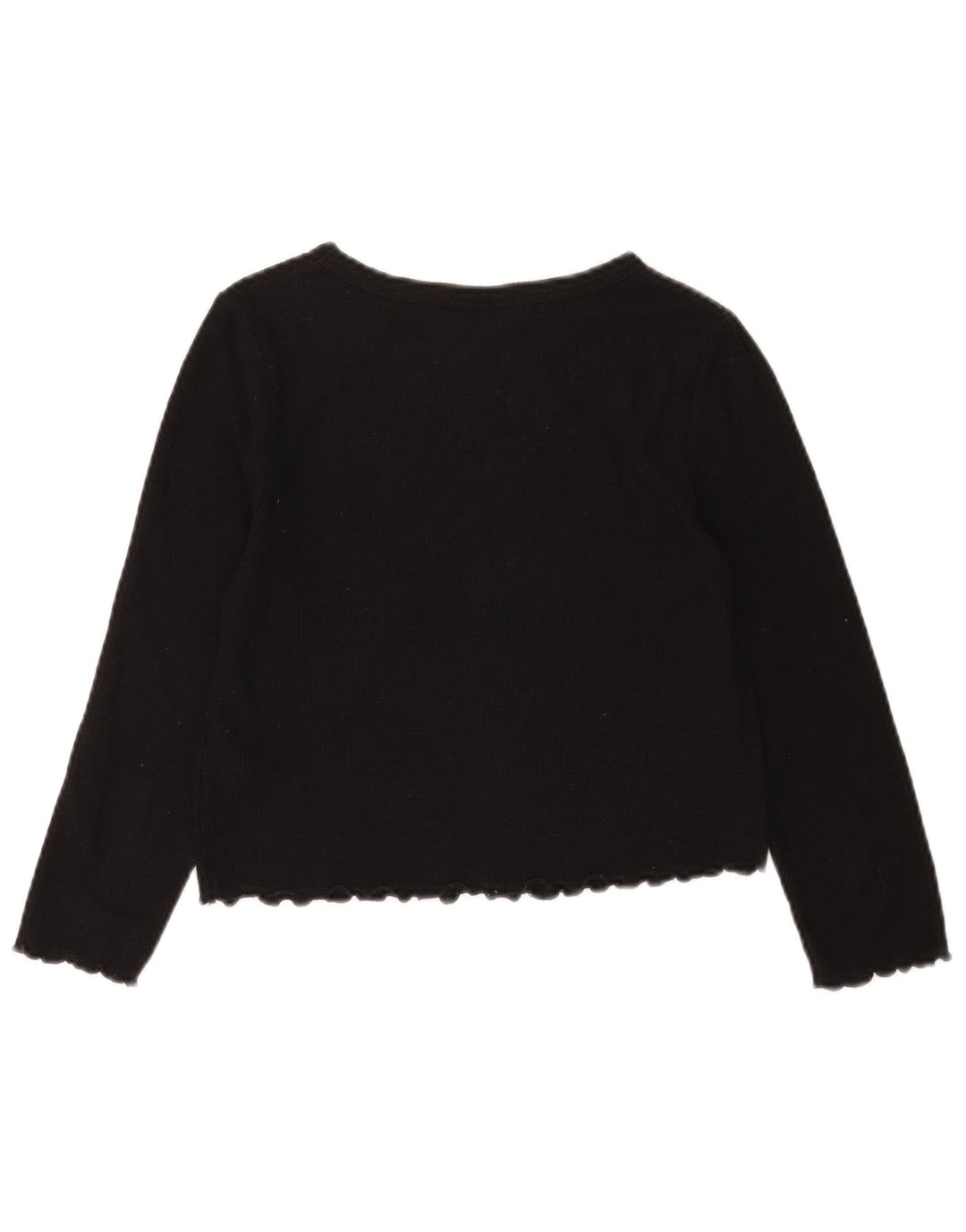 Topshop Dame Crop Bluse Top UK 8 Small Black Bomuld