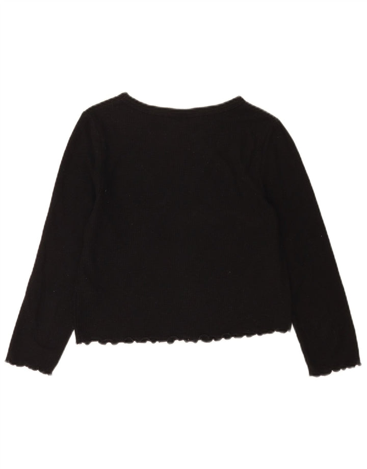 Topshop Dame Crop Bluse Top UK 8 Small Black Bomuld