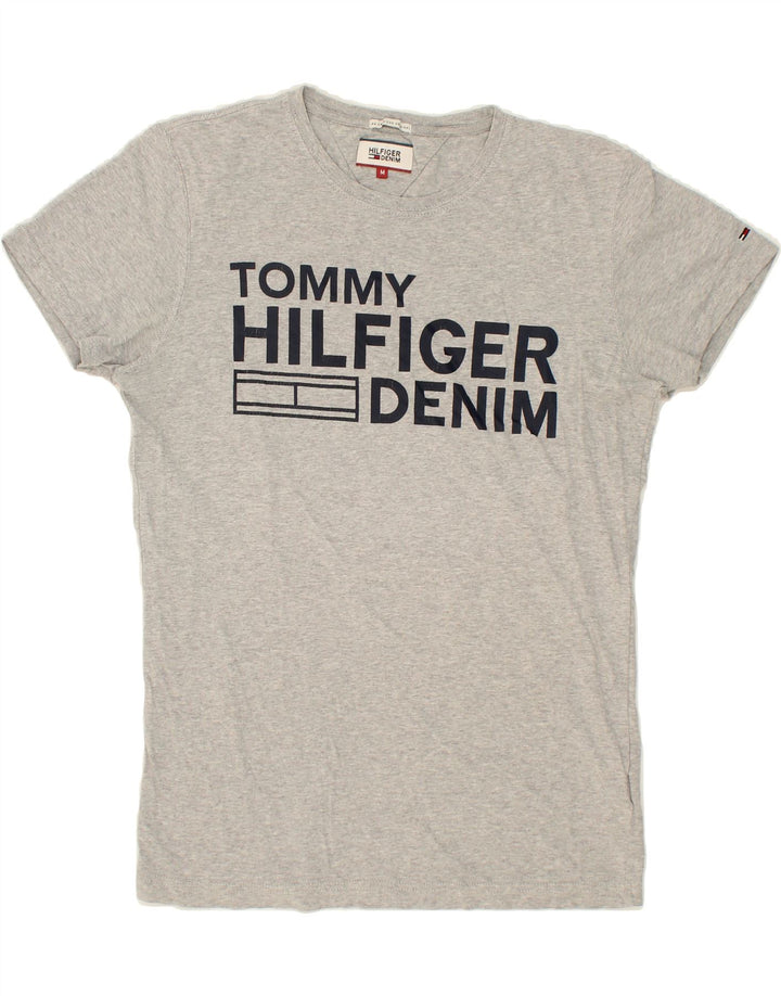 TOMMY HILFIGER Mens Graphic T-Shirt Top Medium Grey Cotton Vintage Tommy Hilfiger and Second-Hand Tommy Hilfiger from Messina Hembry 