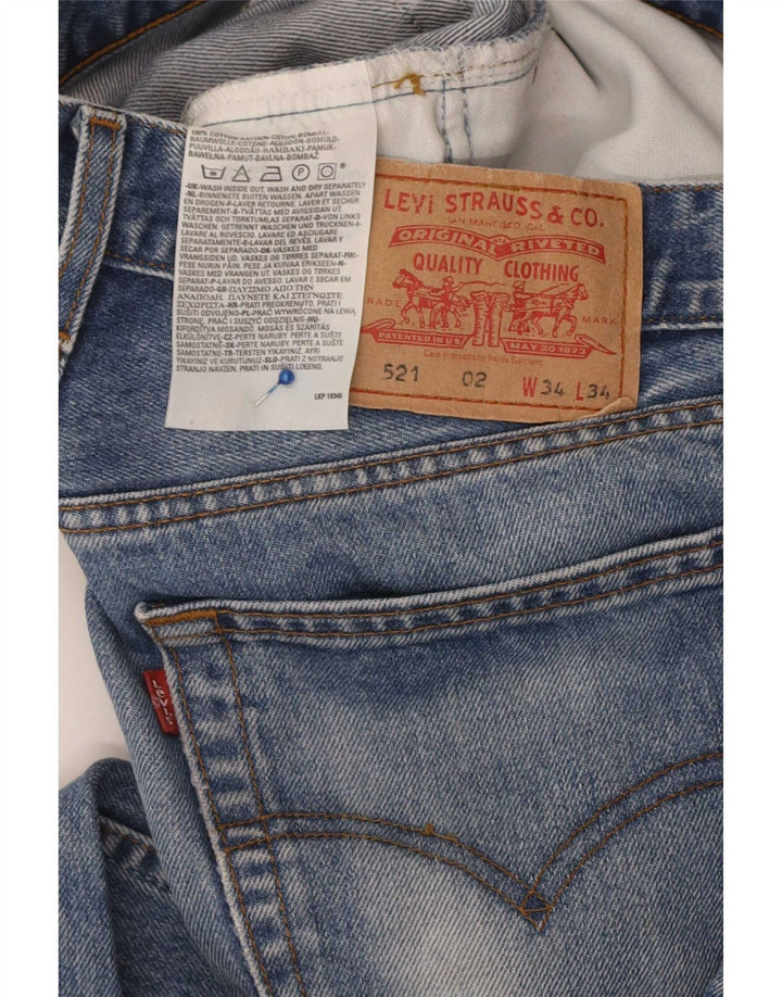 Levi's Herre 521 Slim Tapered Jeans W34 L28 Blå Bomuld