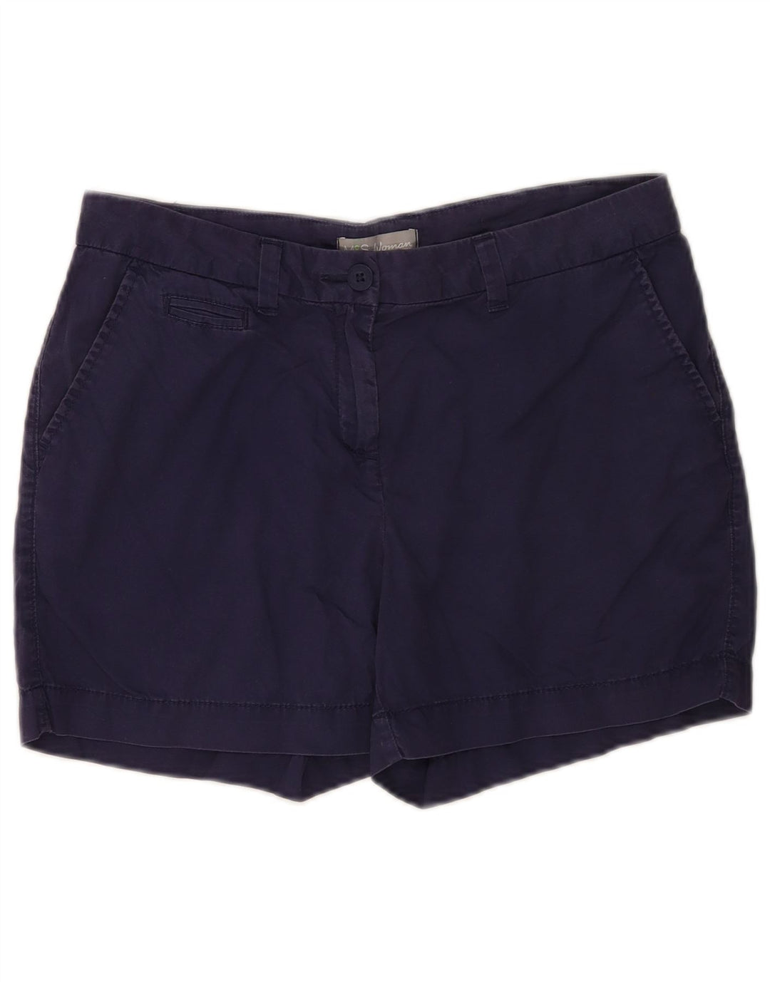 MARKS & SPENCER Chino-shorts til kvinder UK 12 Medium W30 Marineblå Bomuld