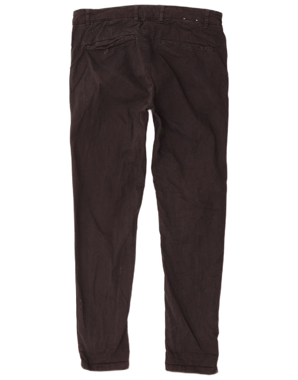 Zara Herre Skinny Chino Bukser EU 42 Large W32 L30 Sort Bomuld